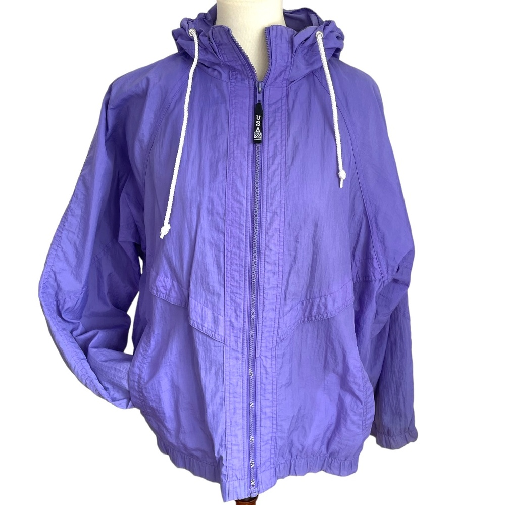Vintage 90s Purple Olympic Team USA Hooded Windbreaker
